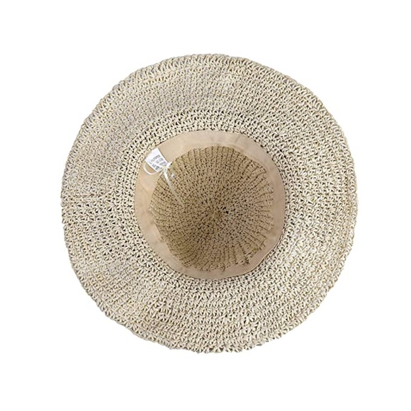 Artisan Handmade Natural Minimalist Packable Wavy Brim Straw Hat, One Size. - Picture 12 of 12